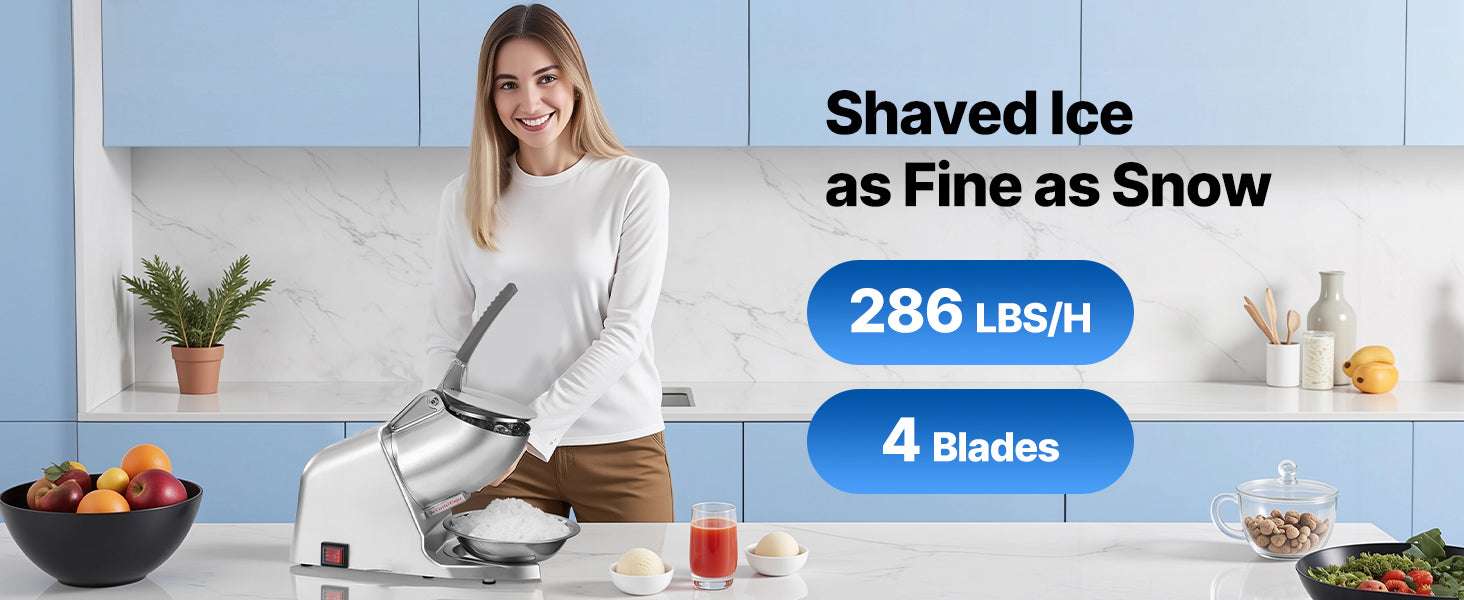 Electric Ice Crusher Machine with Bowl & Cover, 3KG/Min Shaved Ice-143lbs / United States