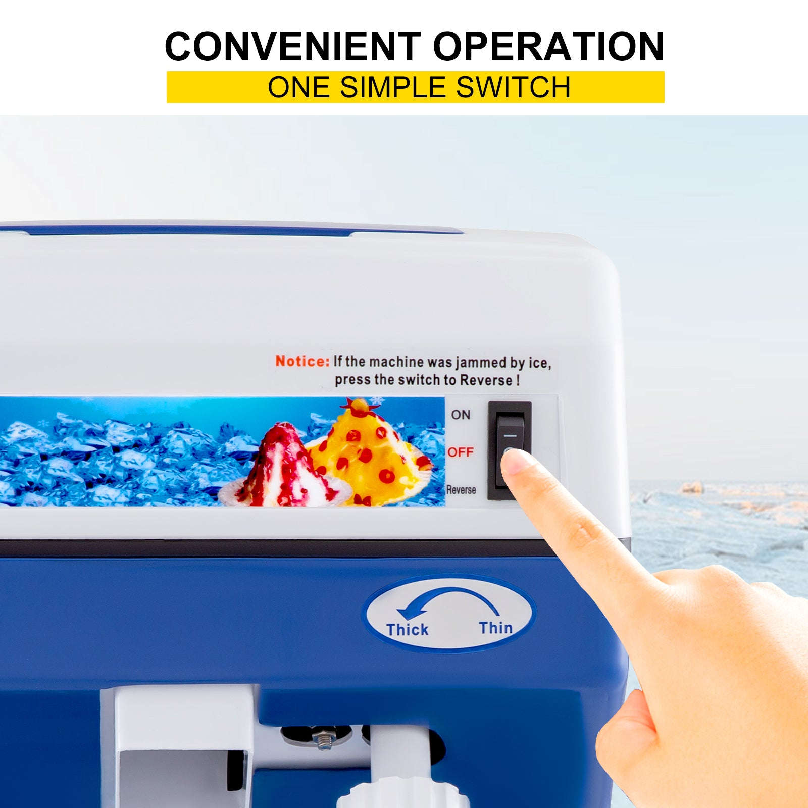 Electric Ice Shaver Machine with Adjustable Ice Fineness-120KG Per Hour / spain