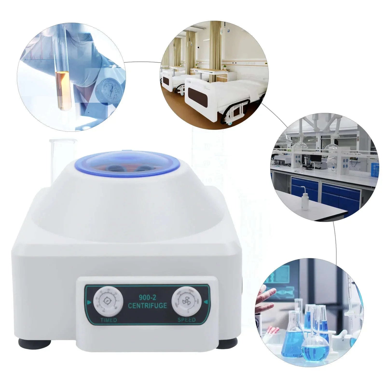 Electric Laboratory Centrifuge 900-2, 6 x 20ml, 4000rpm, Adjustable Timer-WHITE / 110V / United States