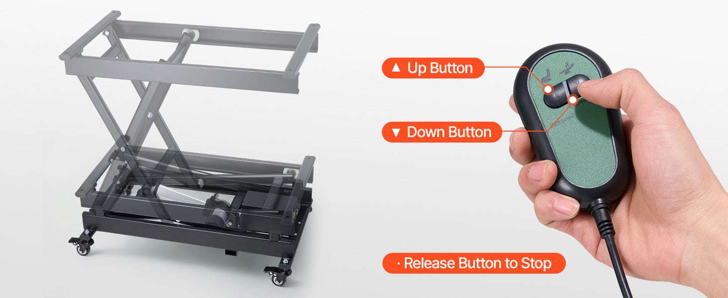 Electric Lift Table 330 lb Capacity 8-28" Adjustable with Wheels-330LBS / United States