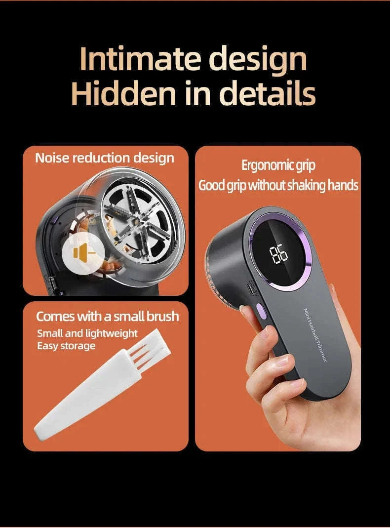 Electric Lint Remover with LED Digital Display-Grey