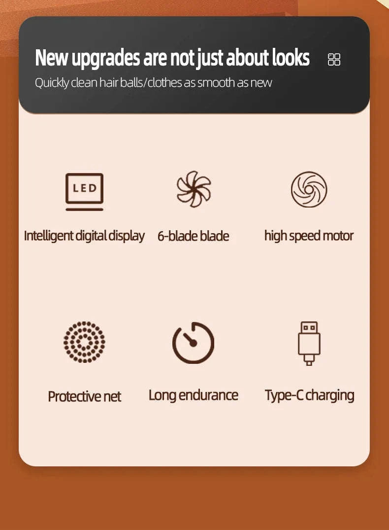 Electric Lint Remover with LED Digital Display-Grey