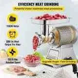 Electric Meat Grinder 1100W Stainless Steel Commercial-850W / Canada / 120kg/h