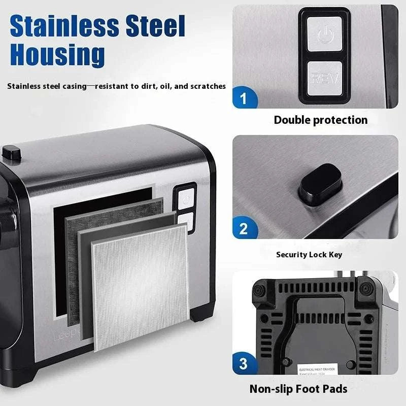 Electric Meat Grinder 800W Stainless Steel Sausage & Food Mincer-Meat grinder veget / EU