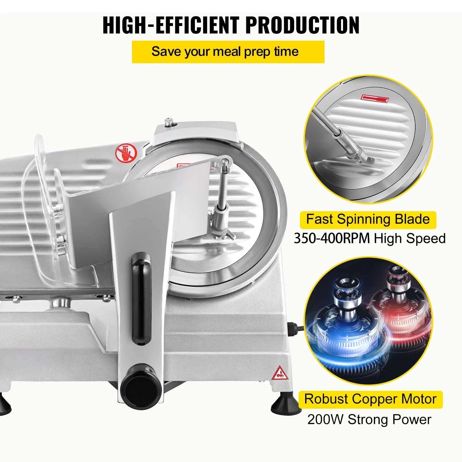 Electric Meat Slicer Adjustable Thickness 8-Inch Blade 200W–340W-340W / United States
