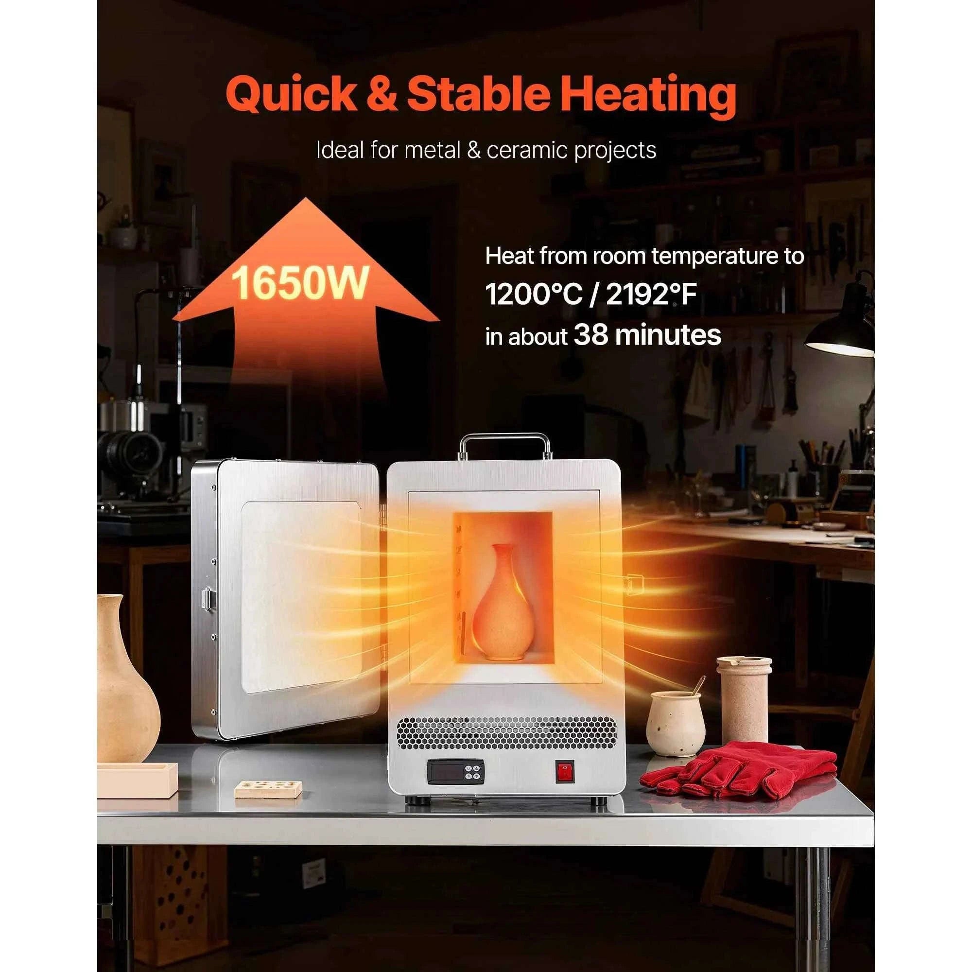Electric Melting Furnace 1500W/1650W for Casting and Firing-M 1650W / spain
