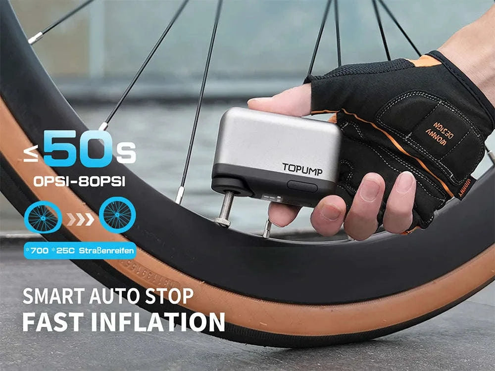 Electric Mini Portable Bike Pump 120PSI with Display-TOPUMP TB2 PRO / United States