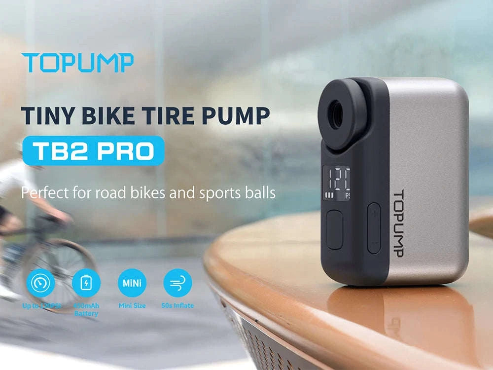Electric Mini Portable Bike Pump 120PSI with Display-TOPUMP TB2 PRO / United States