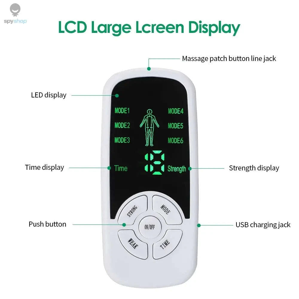 Electric Muscle Stimulation Device – Portable TENS & EMS Pain Relief and Recovery Support-white