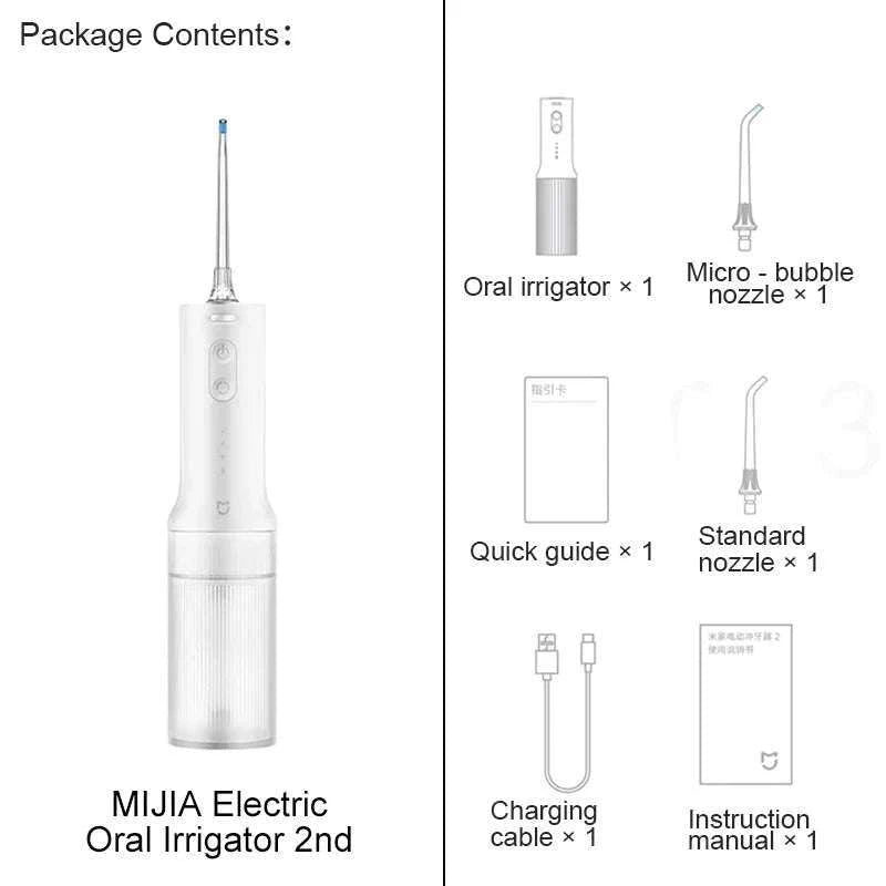 Electric Oral Irrigator with Bubble Pulse Cleaning & 90-Day Battery-Upgraded version