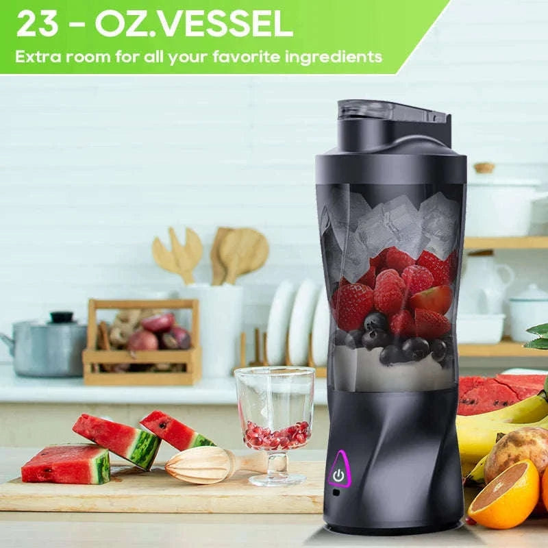 Electric Portable Juicer Blender 700ml USB Rechargeable-HD-10 Black / 11.1