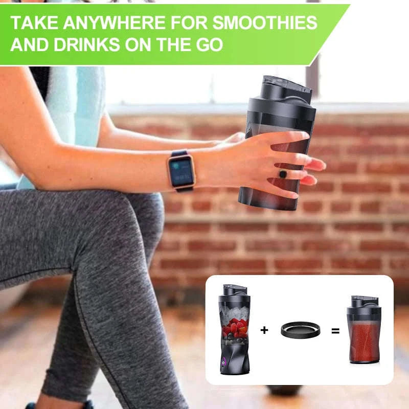 Electric Portable Juicer Blender 700ml USB Rechargeable-HD-10 Black / 11.1