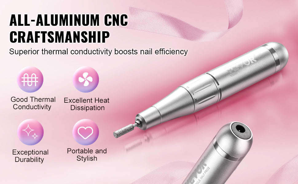 Electric Rechargeable Nail Drill 35000RPM Portable Cordless Nail File Machine-40k / Canada