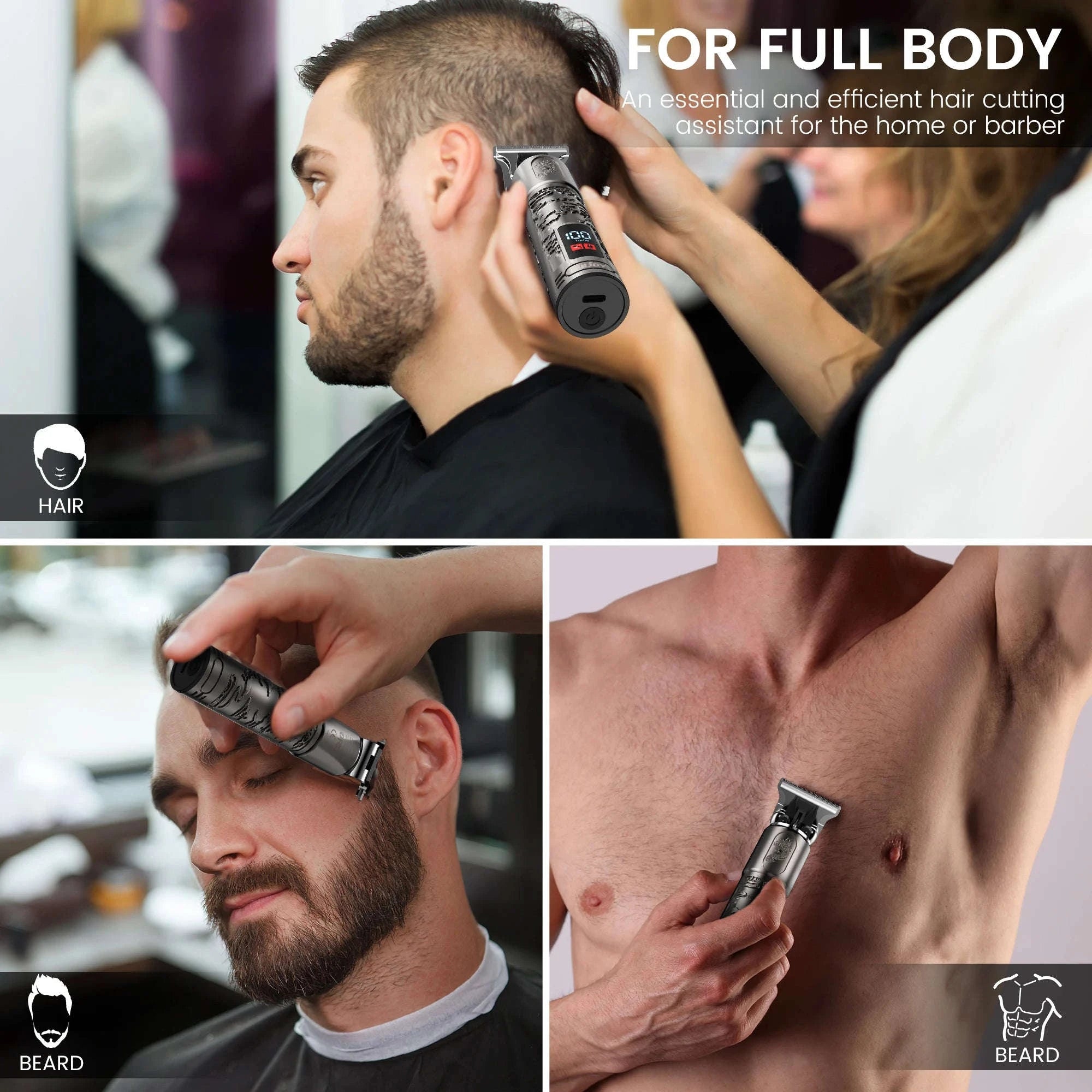 Electric Rotary Shaver for Men with 3D Floating Heads & Trimmer Kit-GARY / United States