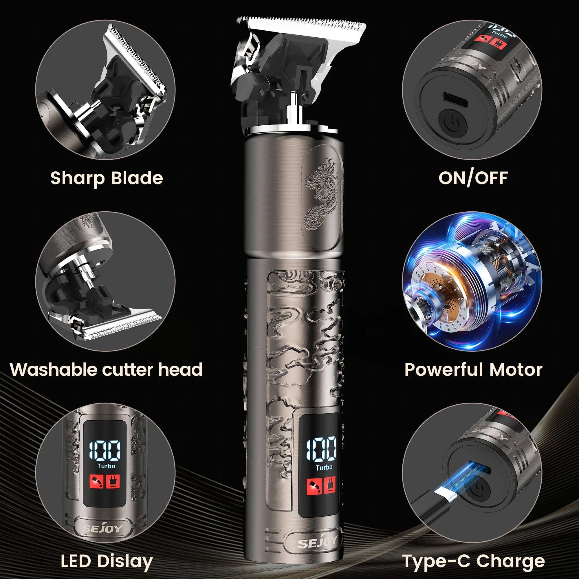Electric Rotary Shaver for Men with 3D Floating Heads & Trimmer Kit-GARY / United States