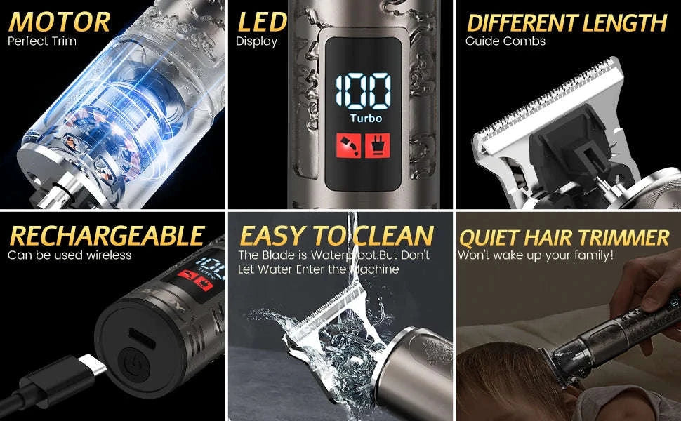 Electric Rotary Shaver for Men with 3D Floating Heads & Trimmer Kit-GARY / United States