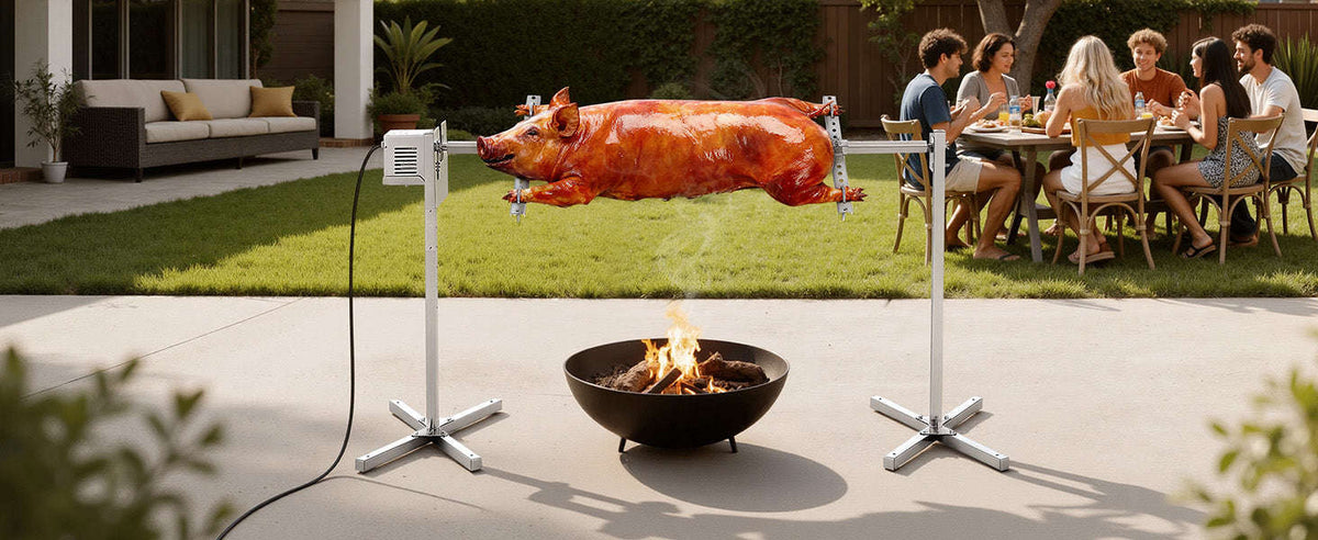Electric Rotisserie Grill Kit Stainless Steel Automatic Grilling Kit-56inch / france