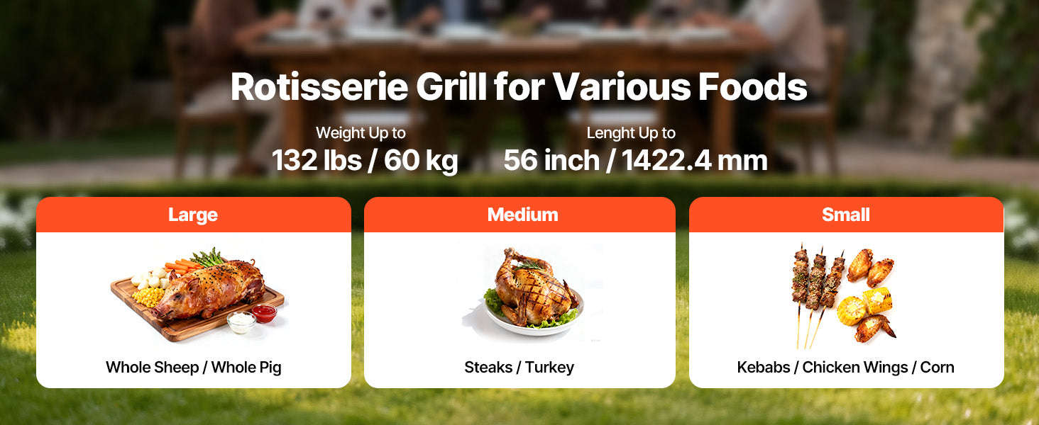 Electric Rotisserie Grill Kit Stainless Steel Automatic Grilling Kit-56inch / france