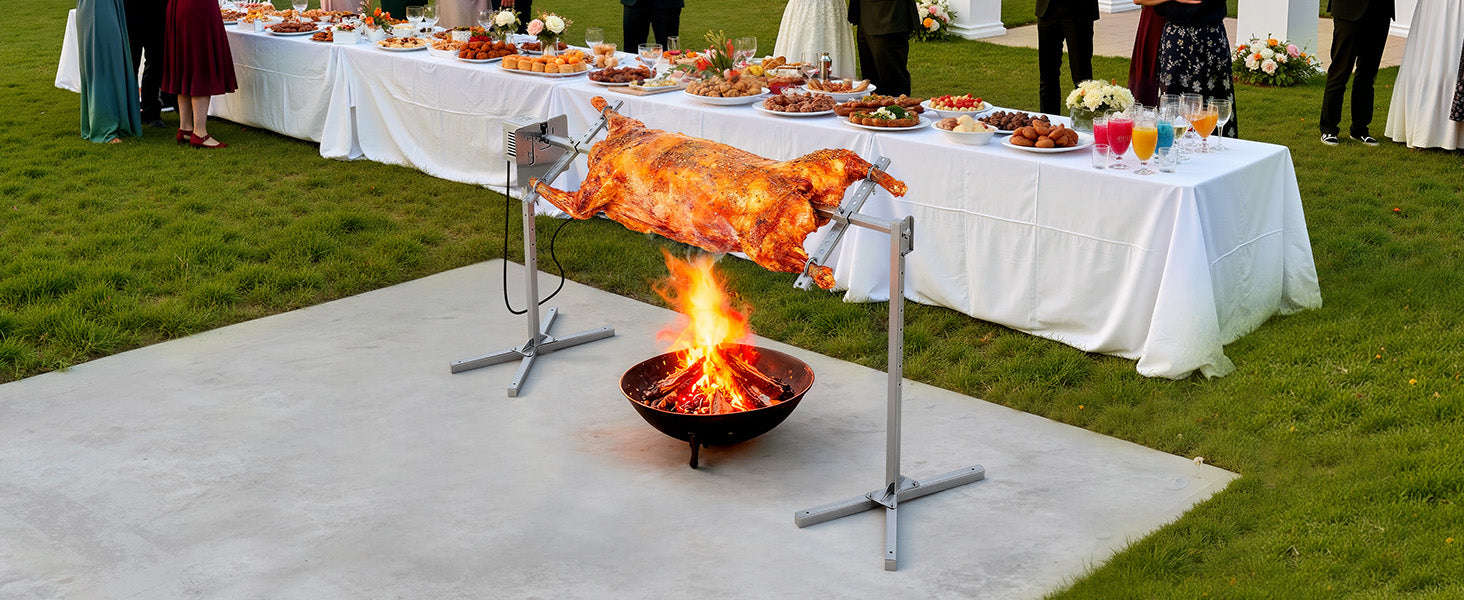 Electric Rotisserie Grill Kit Stainless Steel Automatic Grilling Kit-56inch / france