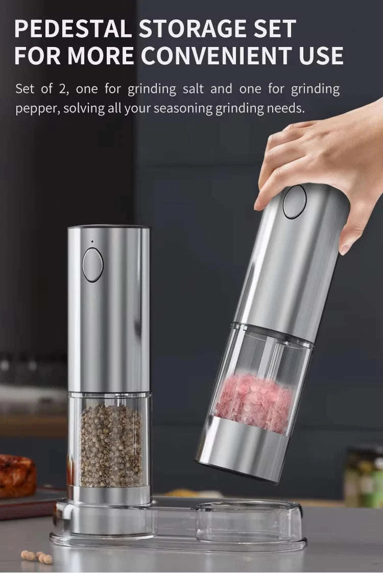 Electric Salt and Pepper Grinder Set with Rechargeable Base-KYMQ-32C-H52