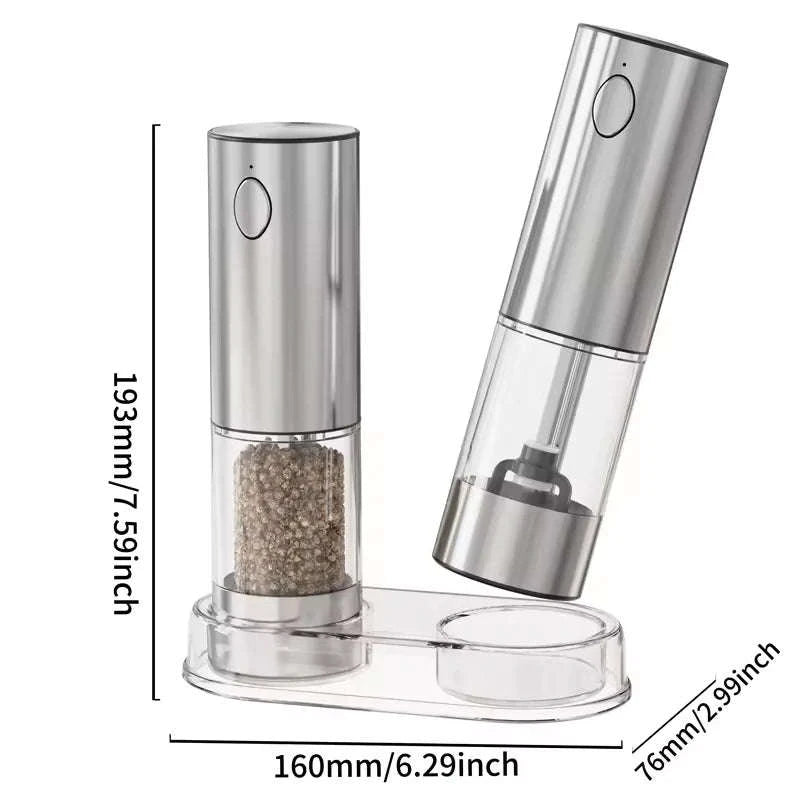 Electric Salt and Pepper Grinder Set with Rechargeable Base-KYMQ-32C-H52
