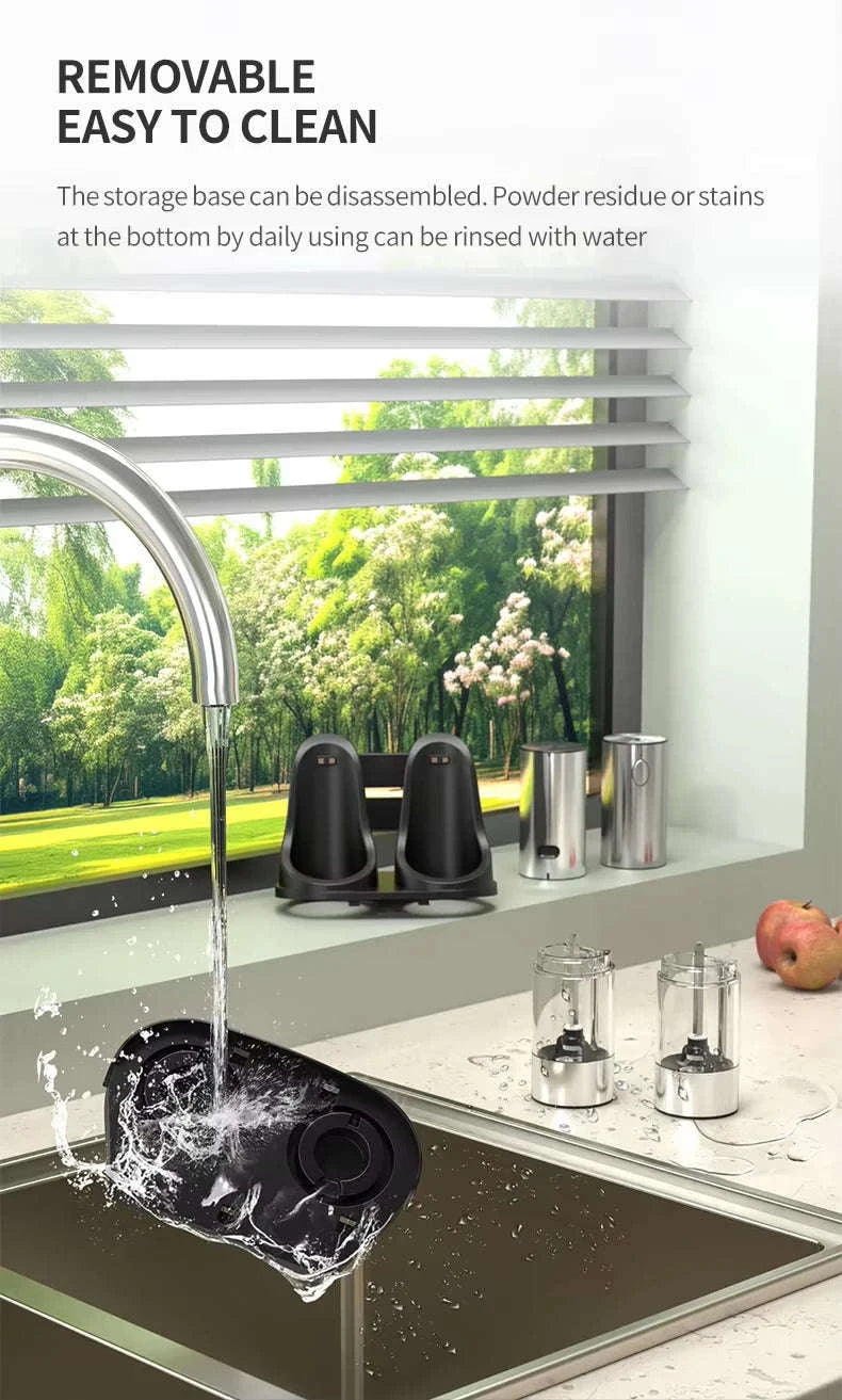 Electric Salt and Pepper Grinder Set with Rechargeable Base-KYMQ-32C-H52