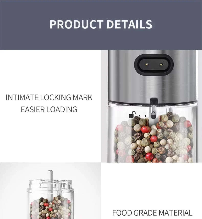 Electric Salt and Pepper Grinder Set with Rechargeable Base-KYMQ-32C-H52