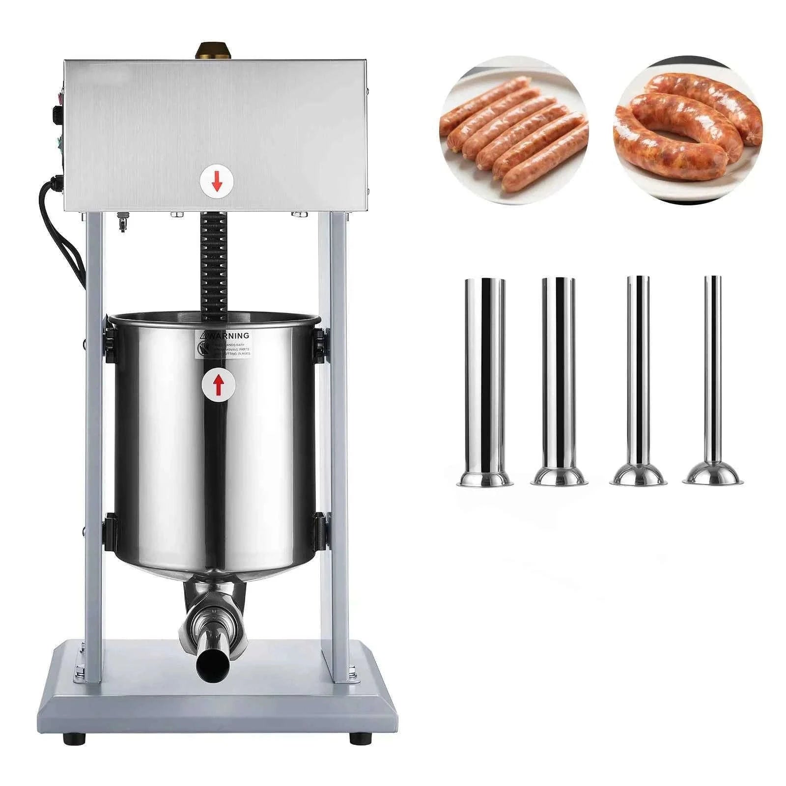 Electric Sausage Stuffer 10L Vertical Meat Filler with 4 Tubes-10L / United States