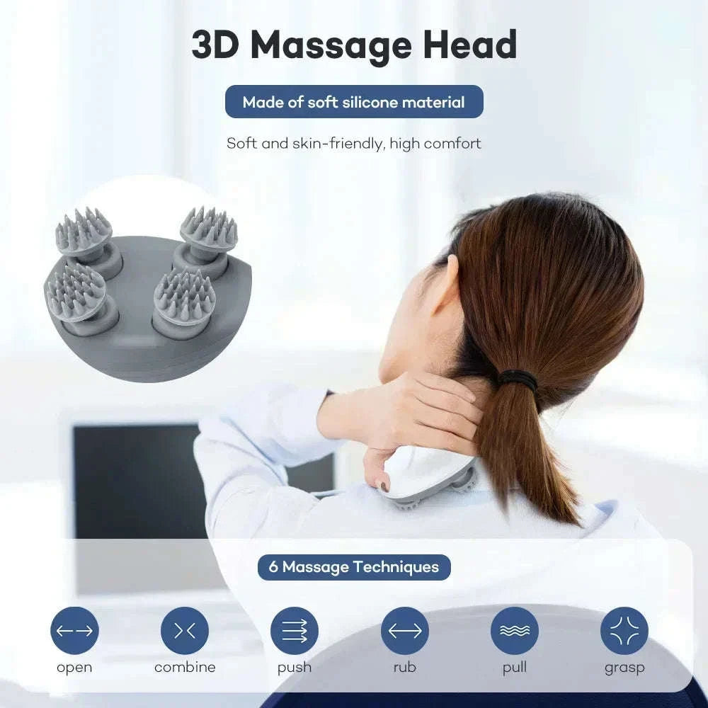 Electric Scalp Head Massager with Red Light Therapy-green