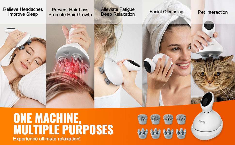 Electric Scalp Massager with 6 Modes Waterproof Rechargeable-