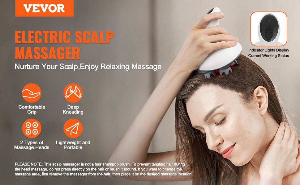 Electric Scalp Massager with 6 Modes Waterproof Rechargeable-
