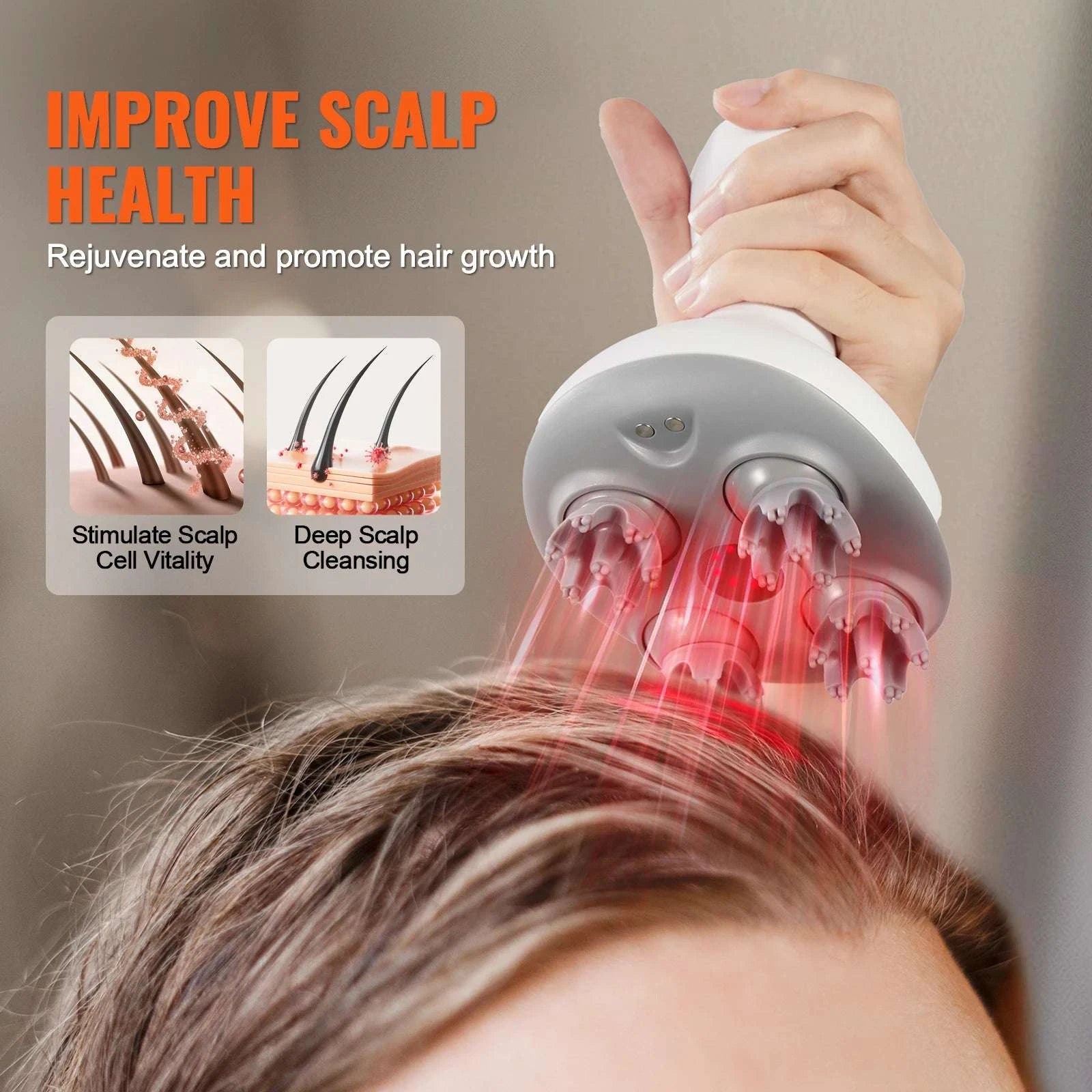 Electric Scalp Massager with 6 Modes Waterproof Rechargeable-