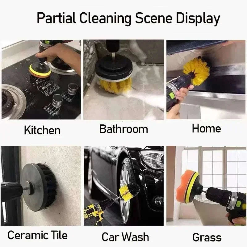 Electric Scrubber Brush Drill Kit-C