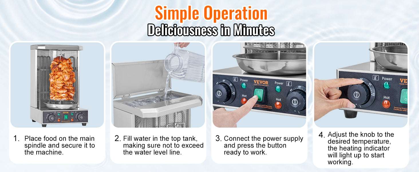 Electric Shawarma Grill Machine 13.7lb Vertical Rotisserie Cooker-US plug 110V / US / United States