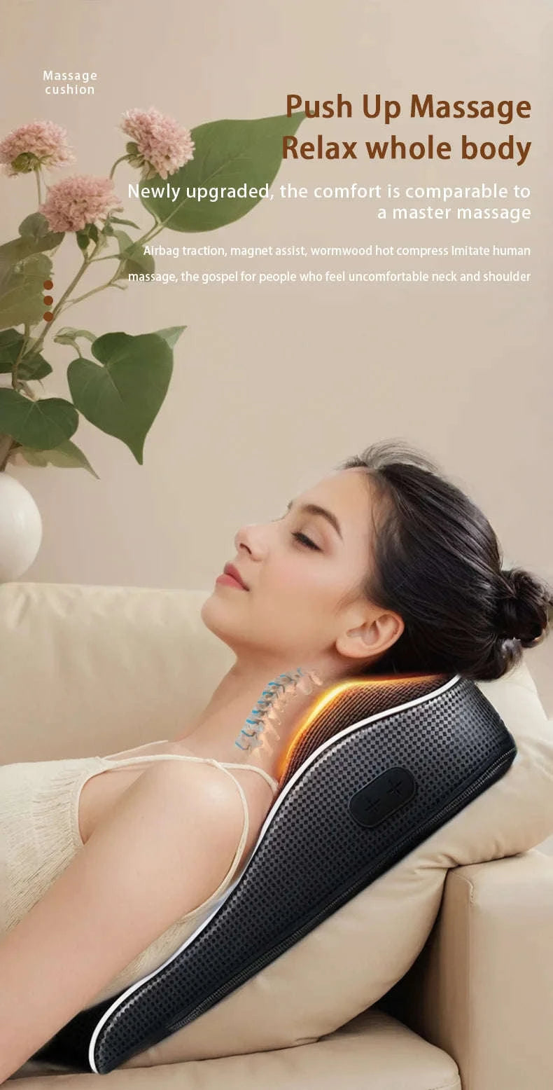 Electric Shiatsu Massage Pillow for Neck and Back-Ordinary model / EU Plug