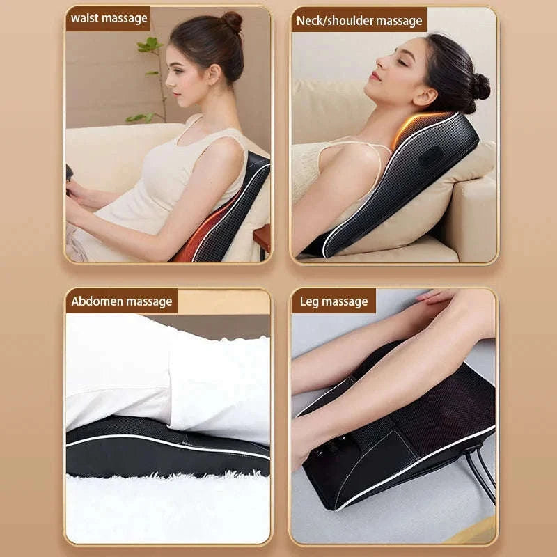 Electric Shiatsu Massage Pillow for Neck, Back and Shoulders-Ordinary model / EU Plug