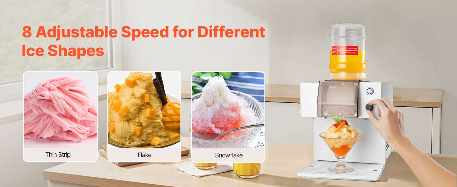 Electric Snowflake Ice Machine 40–80KG/24H Shaved Ice Maker-80kg per 24H / United States