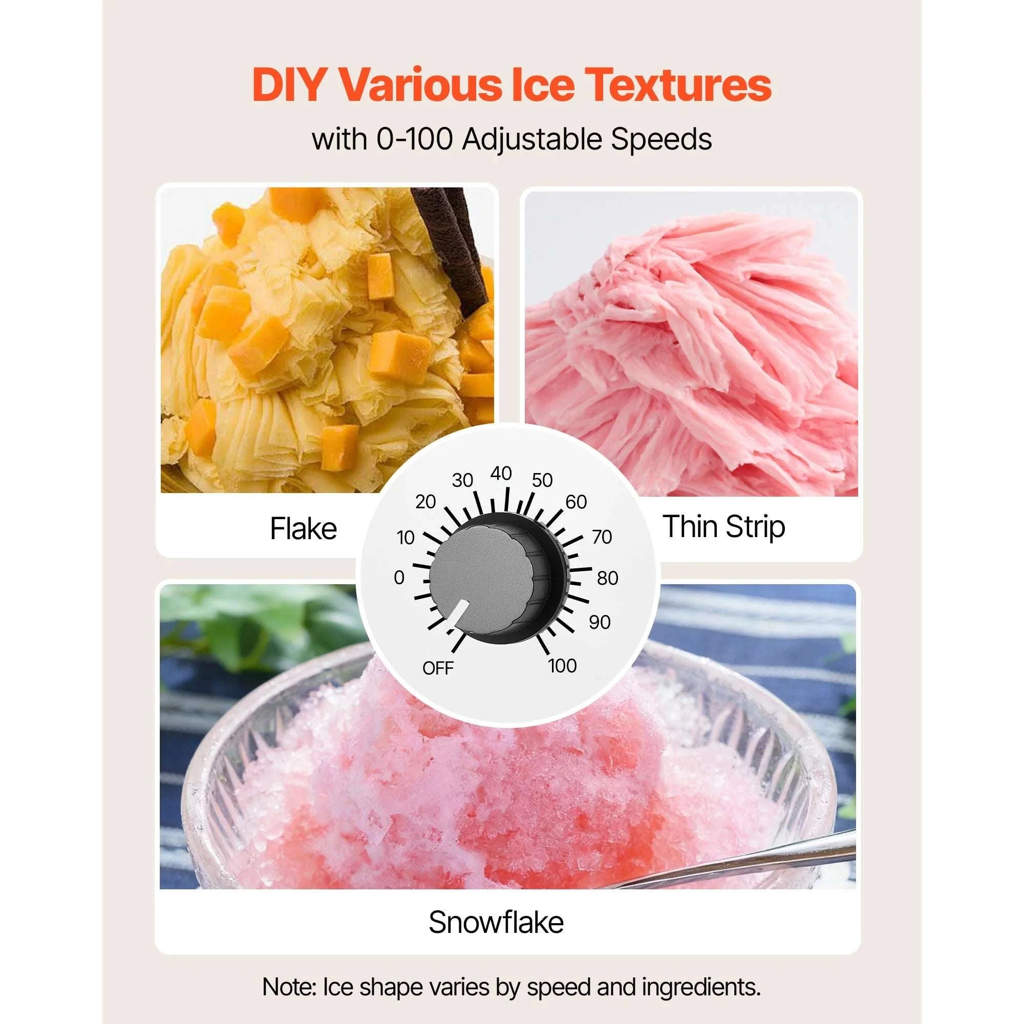 Electric Snowflake Ice Machine 40–80KG/24H Shaved Ice Maker-80kg per 24H / United States