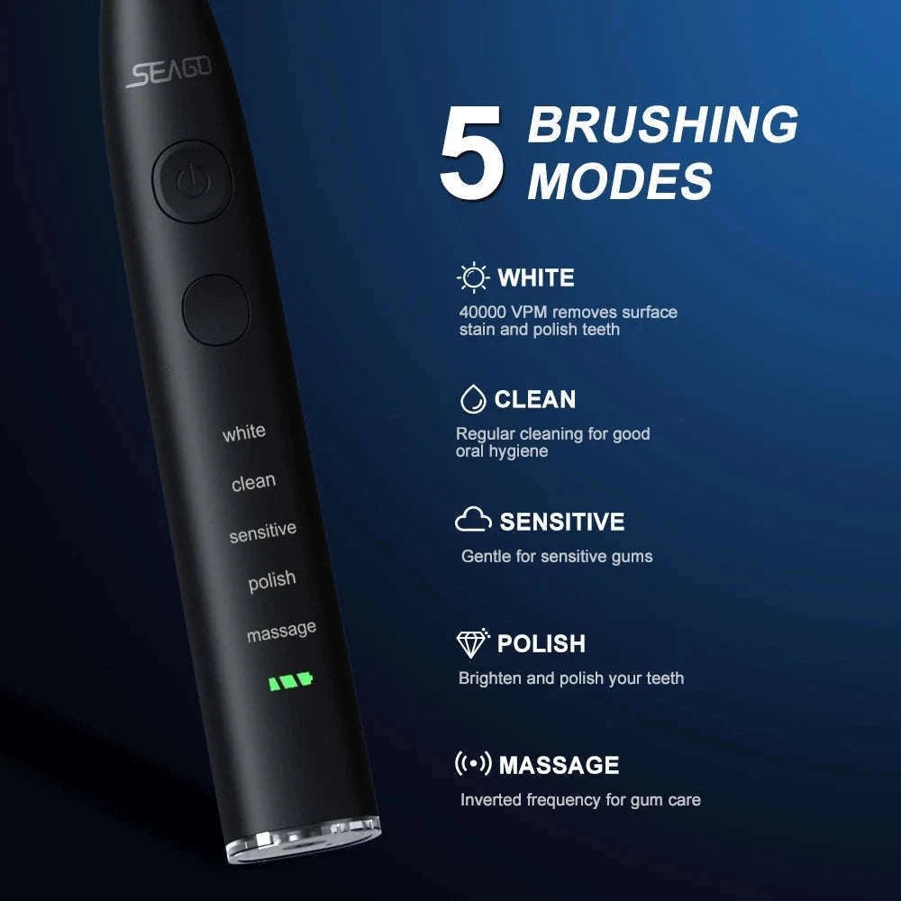 Electric Sonic Toothbrush SG-575 for a Cleaner Daily Routine-575 Black
