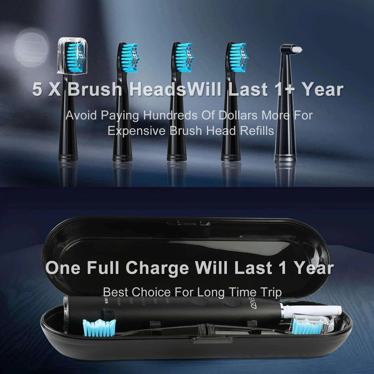 Electric Sonic Toothbrush SG-575 for a Cleaner Daily Routine-575 Black