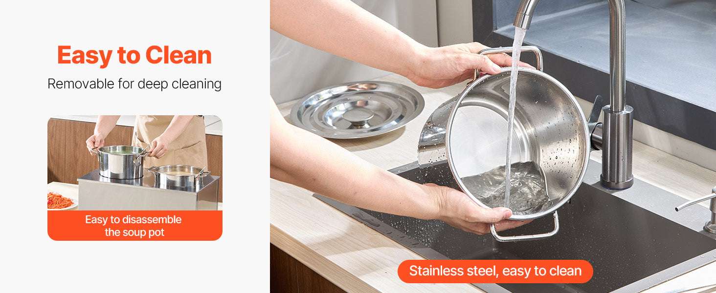 Electric Soup Warmer Dual 6.34QT Pots with Adjustable Heat 1200W-2x6L 1200W / United States