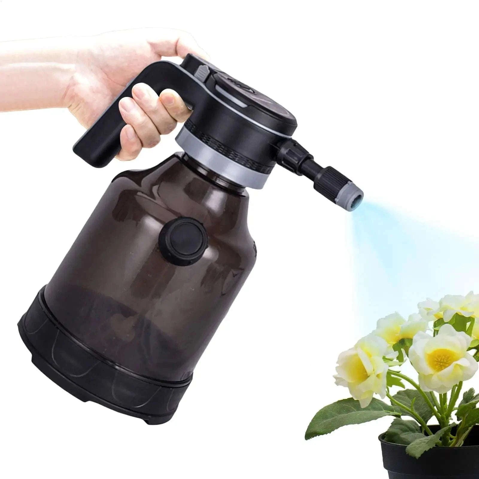 Electric Spray Bottle 3L Cordless Automatic Plant Mister with Adjustable Nozzles-Black