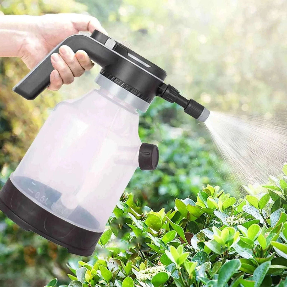 Electric Spray Bottle 3L Cordless Automatic Plant Mister with Adjustable Nozzles-Black