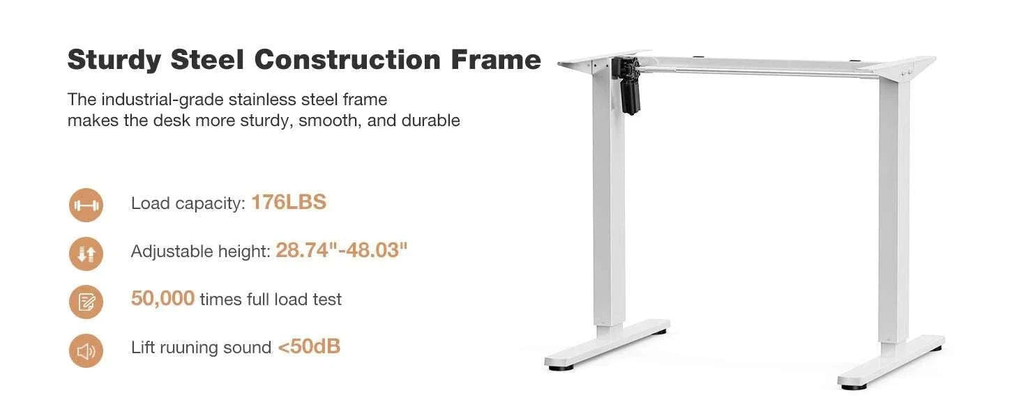 Electric Standing Desk 40x24 Adjustable Sit Stand Workstation-White / United States