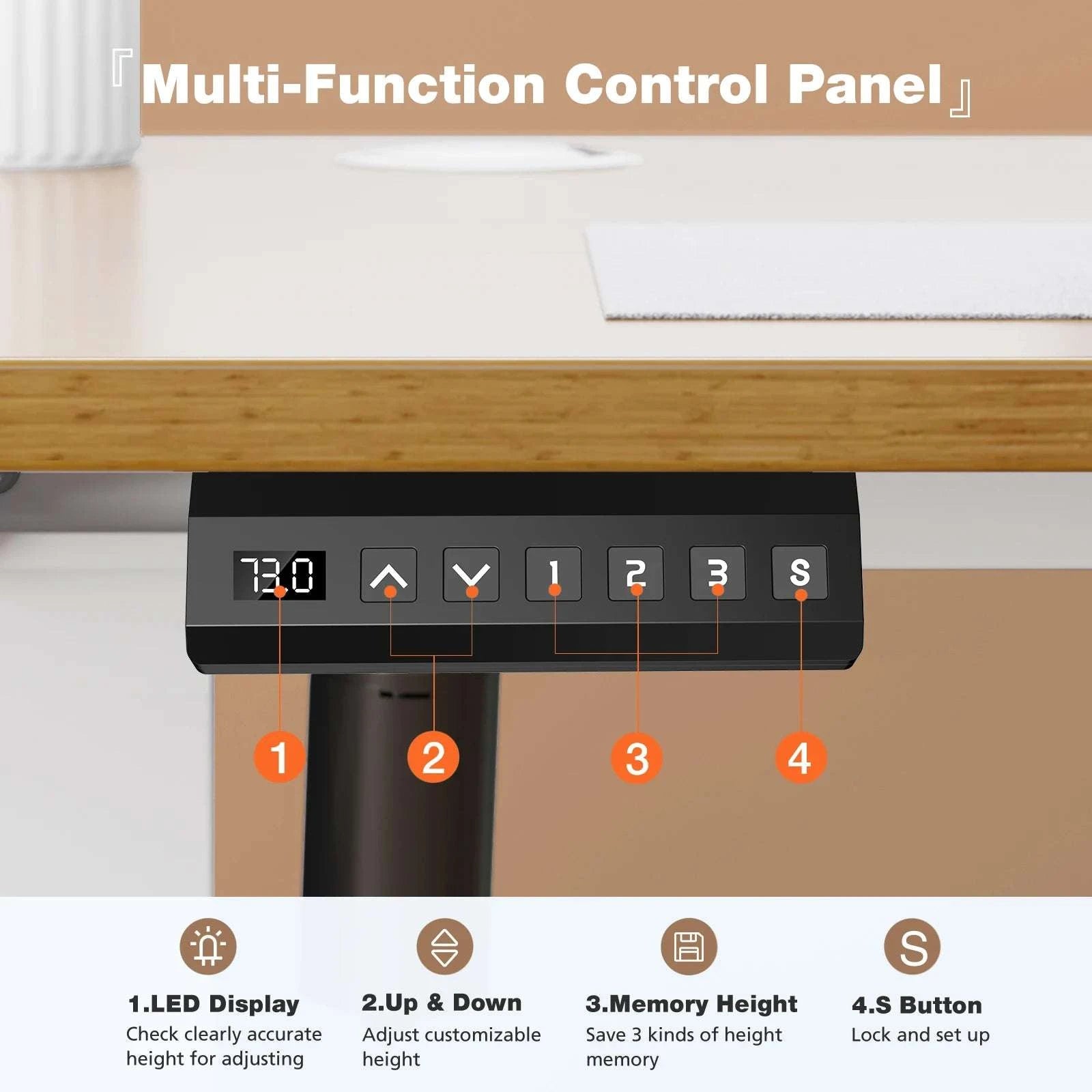 Electric Standing Desk 40x24 Adjustable Sit Stand Workstation-White / United States