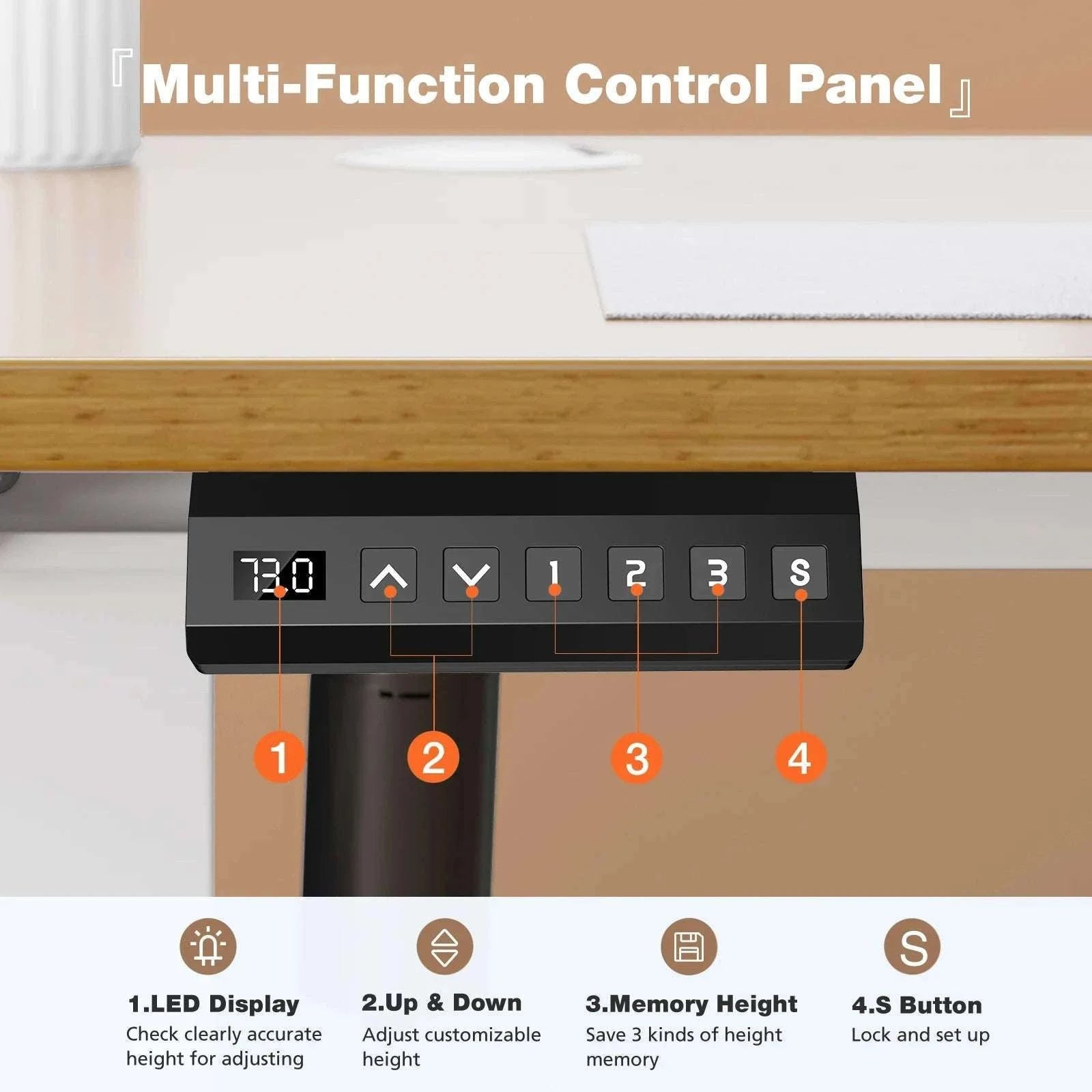 Electric Standing Desk 40x24 Adjustable Sit Stand Workstation-White / United States