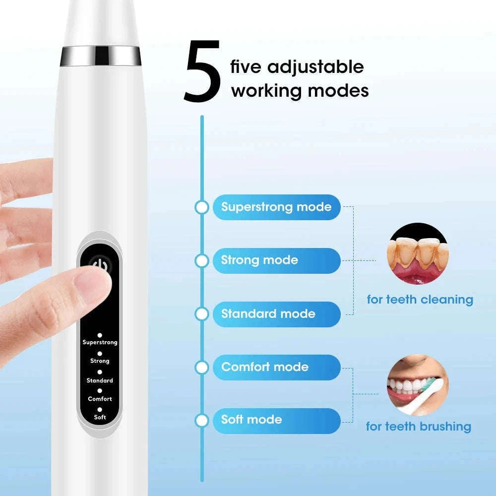 Electric Teeth Cleaner Ultrasonic Dental Scaler for Home Use-black