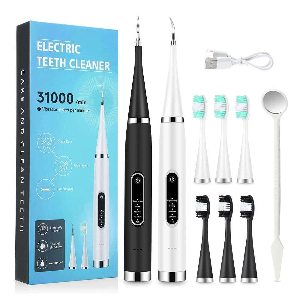 Electric Teeth Cleaner Ultrasonic Dental Scaler for Home Use-black