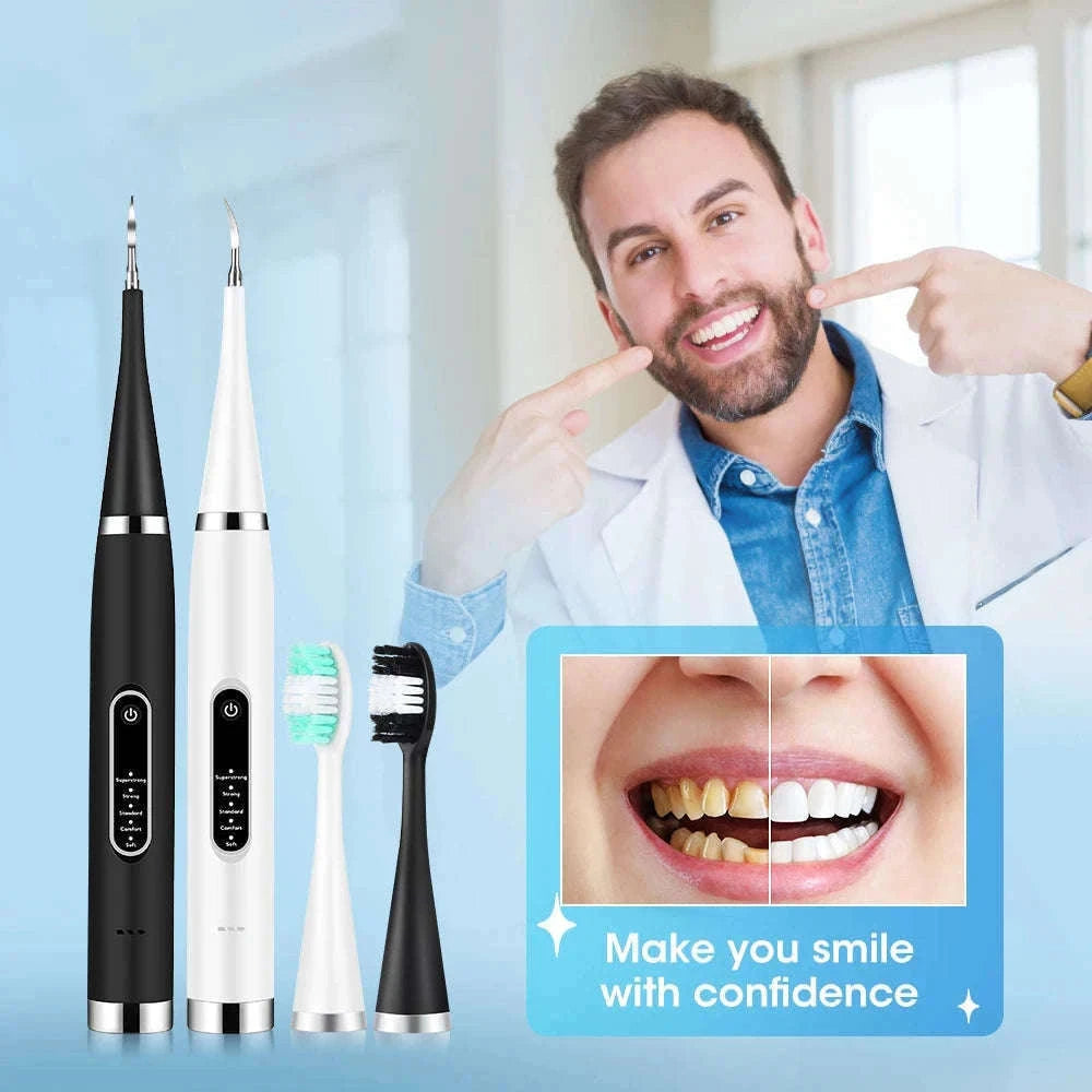 Electric Teeth Cleaner Ultrasonic Dental Scaler for Home Use-black