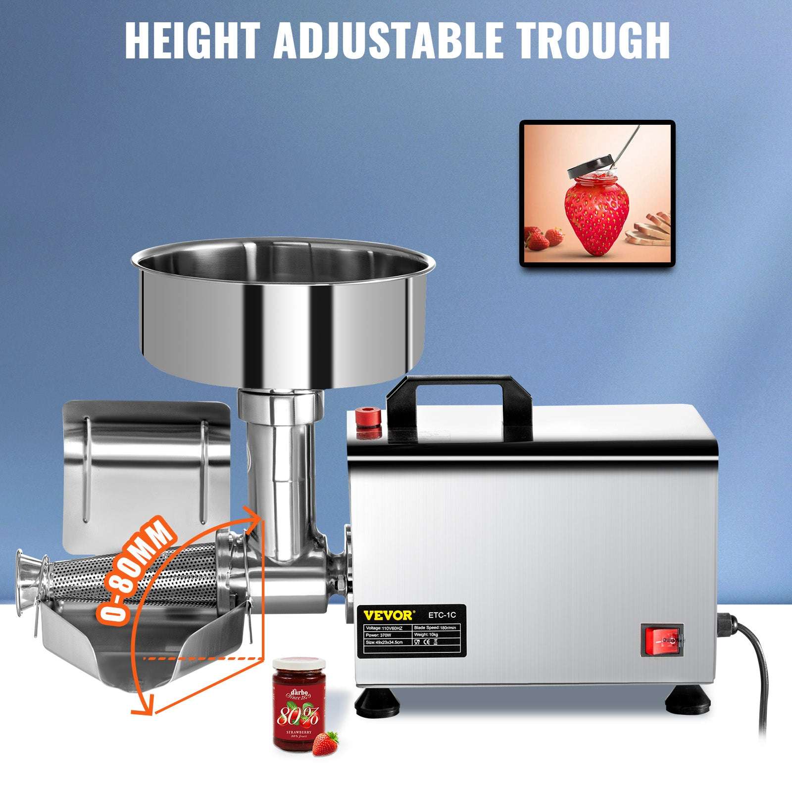Electric Tomato Strainer & Sauce Maker with 370W Motor-United States